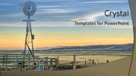  Presentation with water pump - Slide deck featuring soapstone - windmill with a pump background and a light blue colored foreground