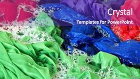  Presentation with laundry - Cool new presentation theme with soapy - brightly colored laundry with sudsy backdrop and a violet colored foreground