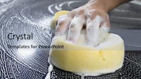  Presentation with automated car wash - PPT layouts with soapy - car washing close up background and a light blue colored foreground