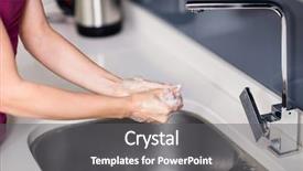  Presentation with hands - Beautiful PPT theme featuring soapy - cropped image of woman washing backdrop and a gray colored foreground