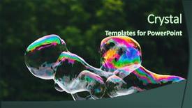  Presentation with abstract close up soap bubble - Amazing theme having soapy - soap bubbles abstract shape green backdrop and a wine colored foreground