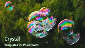  Presentation with abstract close up soap bubble - PPT theme having soapy - soap bubbles abstract shape green background and a wine colored foreground