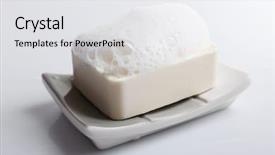  Presentation with foam - Colorful presentation design enhanced with soapy - soap with foam isolated backdrop and a white colored foreground