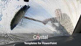  Presentation with windshield - Slide deck consisting of soapy - washing windshield with brush background and a dark gray colored foreground