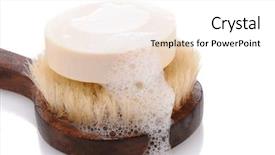  Presentation with handmade spa bath soap - Cool new theme with soapy water - bar of soap with lather backdrop and a  colored foreground