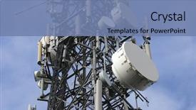  Presentation with array - PPT theme having business soaring - high-tech array on comm's mast background and a seafoam green colored foreground