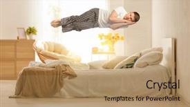  Presentation with soaring - Slides featuring soaring background - sleep paralysis concept young man background and a coral colored foreground