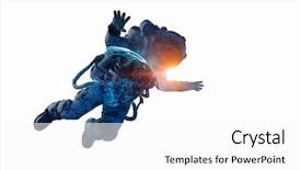  Presentation with spaceman - Slide set with soaring background - spaceman on white mixed media background and a  colored foreground