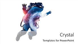  Presentation with mix of cabbages on white - Presentation design featuring soaring background - spaceman on white mixed media background and a white colored foreground