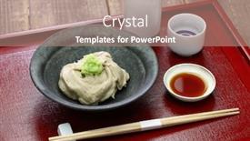  Presentation with japanese - Beautiful slides featuring sobagaki-is-a-japanese-dish backdrop and a coral colored foreground