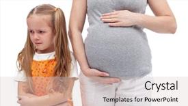  Presentation with tears - Presentation theme with sobbing along her pregnant mother background and a lemonade colored foreground