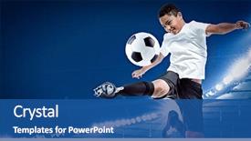  Presentation with football stadium - PPT layouts with soccer - african-american youth football player background and a ocean colored foreground