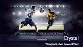  Presentation with football - Cool new slides with soccer - football hottest moments mixed media backdrop and a wine colored foreground