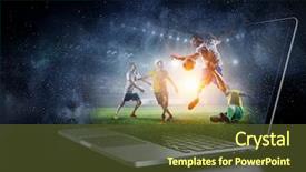  Presentation with football - Cool new slides with soccer - football hottest moments backdrop and a tawny brown colored foreground