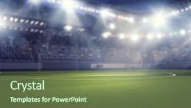  Presentation with football lights - Slides consisting of soccer - football stadium in lights background and a tawny brown colored foreground