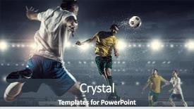  Presentation with football - Colorful PPT layouts enhanced with soccer - hot football moments backdrop and a ocean colored foreground