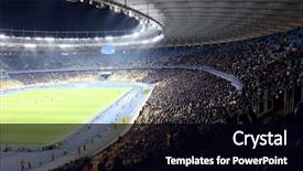  Presentation with football stadium - Theme consisting of soccer - panoramic view of modern stadium background and a black colored foreground