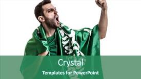  Presentation with saudi arabia - PPT layouts enhanced with soccer - saudi arabia fan celebrating background and a ocean colored foreground