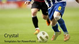  Presentation with soccer - Theme with soccer attack action background and a yellow colored foreground