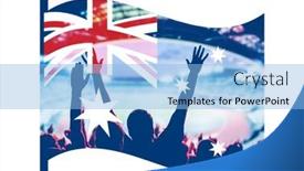 Presentation with australia - Slides featuring soccer-background-football-supporters background and a  colored foreground