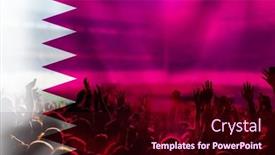  Presentation with qatar flag - PPT layouts consisting of soccer-background-football-supporters background and a wine colored foreground