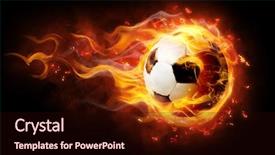  Presentation with soccer - Presentation with soccer ball - bright flamy symbol background and a wine colored foreground