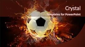  Presentation with soccer - Amazing presentation theme having soccer ball - bright flamy symbol backdrop and a wine colored foreground