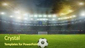  Presentation with soccer fans - Colorful PPT theme enhanced with happy new year note written with cookie letters backdrop and a light gray colored foreground