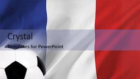  Presentation with flag - Slides consisting of soccer ball and french flag background and a ocean colored foreground