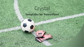  Presentation with green lines - Colorful slide set enhanced with soccer-ball-and-leather-gloves backdrop and a seafoam green colored foreground