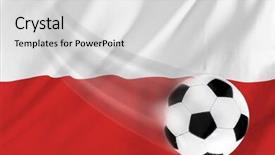  Presentation with flag - Slides enhanced with soccer ball and polish flag background and a light gray colored foreground