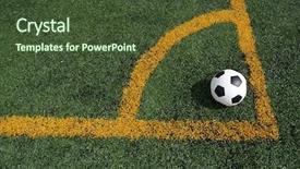  Presentation with corner - Presentation theme featuring ball for a corner kick background and a tawny brown colored foreground