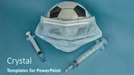  Presentation with medical concept - PPT theme having soccer-ball-in-a-medical background and a ocean colored foreground