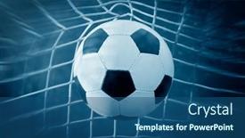  Presentation with soccer net - Presentation theme consisting of soccer-ball-in-a-net background and a ocean colored foreground