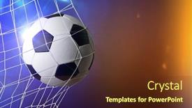  Presentation with spotlight - Presentation theme enhanced with soccer-ball-in-goal background and a tawny brown colored foreground