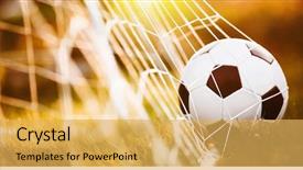  Presentation with goal - Beautiful presentation featuring soccer ball in goal backdrop and a yellow colored foreground