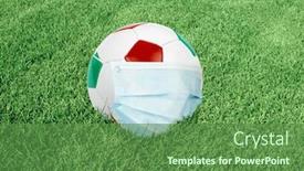  Presentation with soccer field - Audience pleasing slide deck consisting of soccer-ball-in-italian-colors backdrop and a tawny brown colored foreground