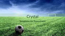  Presentation with stadium - Audience pleasing PPT theme consisting of soccer ball in stadium backdrop and a seafoam green colored foreground
