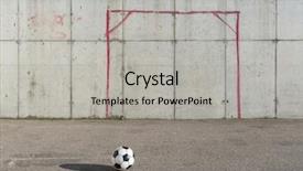  Presentation with city street - Beautiful PPT layouts featuring soccer ball in the city backdrop and a light gray colored foreground