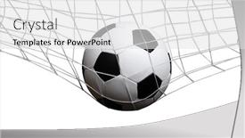  Presentation with soccer net - PPT layouts with soccer-ball-in-the-net background and a white colored foreground