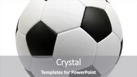  Presentation with soccer - Beautiful PPT theme featuring soccer ball isolated on white backdrop and a gray colored foreground