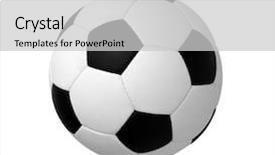  Presentation with ball bearing on a white - Presentation theme enhanced with soccer ball isolated on white background and a  colored foreground