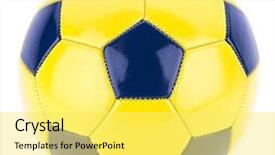  Presentation with soccer - PPT theme consisting of soccer ball isolated on white background and a yellow colored foreground