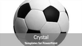  Presentation with soccer - Slide deck with soccer ball isolated on white background and a gray colored foreground