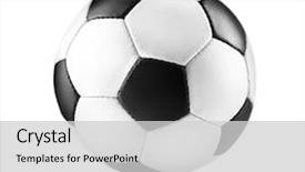  Presentation with soccer - PPT theme featuring soccer ball isolated on white background and a light gray colored foreground