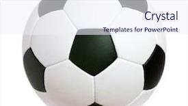  Presentation with soccer - PPT theme featuring soccer ball isolated on white background and a sky blue colored foreground