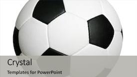 Presentation with soccer - Beautiful PPT theme featuring soccer ball isolated on white backdrop and a light gray colored foreground