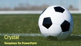  Presentation with goal ball - PPT theme with soccer ball near the goal background and a  colored foreground