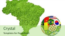  Presentation with brazil - Presentation design consisting of soccer ball of brazil background and a yellow colored foreground