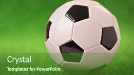  Presentation with soccer - Presentation theme with soccer-ball-on-a-green background and a tawny brown colored foreground